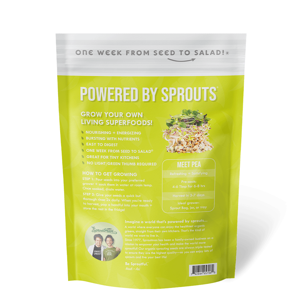 Sproutman Organic Pea Sprouting Seed package, second product image