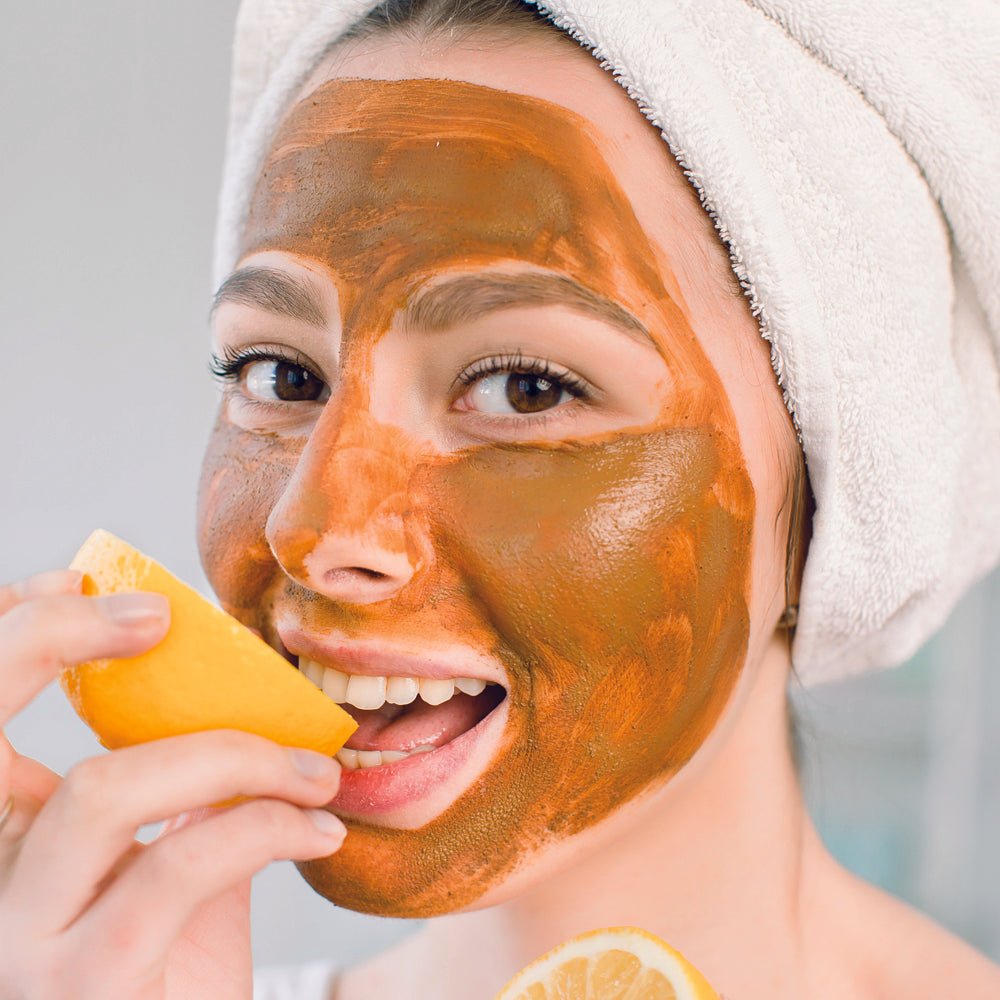 Glimmer Goddess Pumpkin AHA Face Mask product shot showing certified organic and cruelty-free labelling