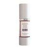 Skincare bottle with label on a white background