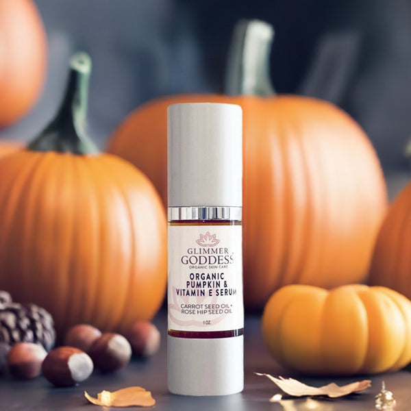 Glimmer Goddess Organic Pumpkin Enzyme Serum bottle – handcrafted in Texas natural face serum