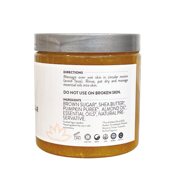 Organic Pumpkin Shea Sugar Body Scrub – Fall Exfoliator for Glowing Skin