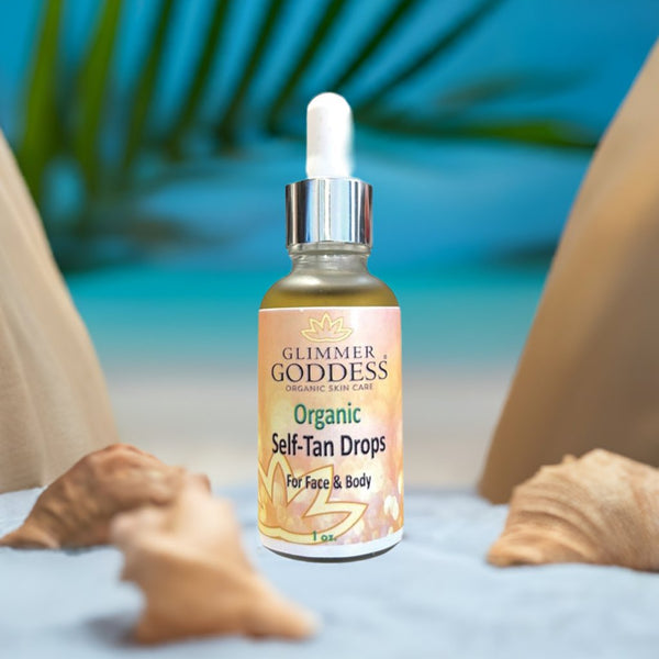 ✨ Organic Self Tan Drops for Face & Body – Customizable, Natural Glow in 1 oz