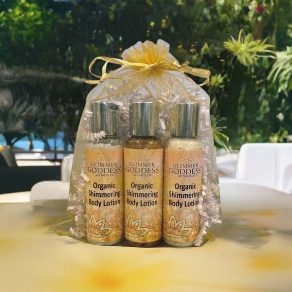 💫 Organic Shimmer Body Lotion Travel Gift Set