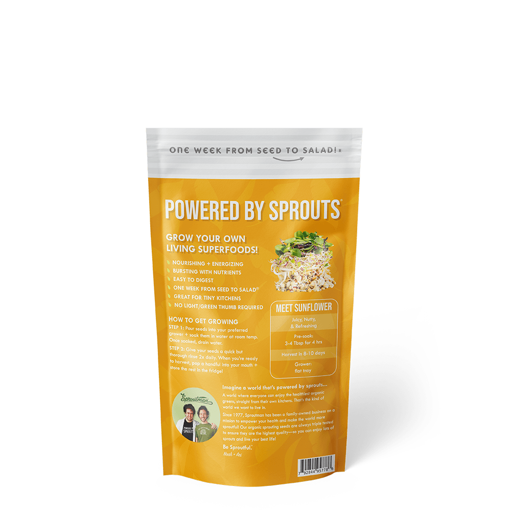Organic Sunflower Sprouting Seed from Sproutman, additional product view