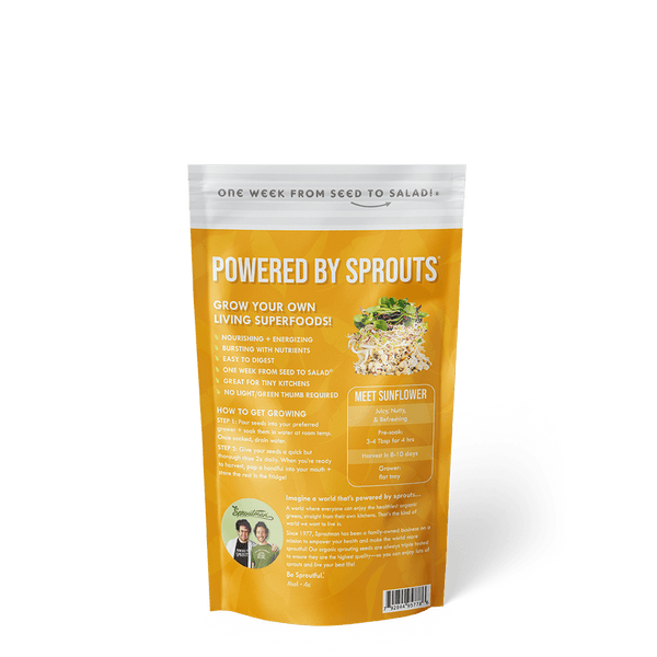 Organic Sunflower Sprouting Seed from Sproutman, additional product view