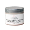 Glimmer Goddess organic triple action daily moisturizer jar on a white background