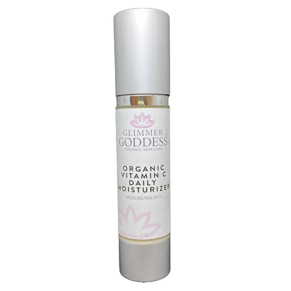 Organic Vitamin C Face Cream SPF 30 by Glimmer Goddess – brightening and firming daily moisturizer