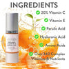 Organic brightening vitamin C serum by Glimmer Goddess displayed on a clean skincare flatlay