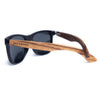 Joycoast Zebu Zebrawood sunglasses — back view showing temple arms and wood detail