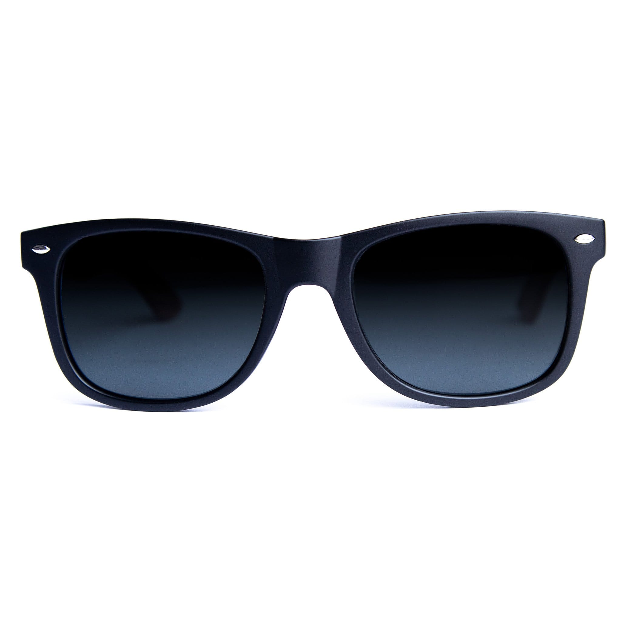 Joycoast Zebu wooden sunglasses — front view highlighting African Zebrawood frame and lens