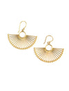 Gold palm leaf fan earrings handmade by women artisans in India – Fair Anita fair trade jewellery