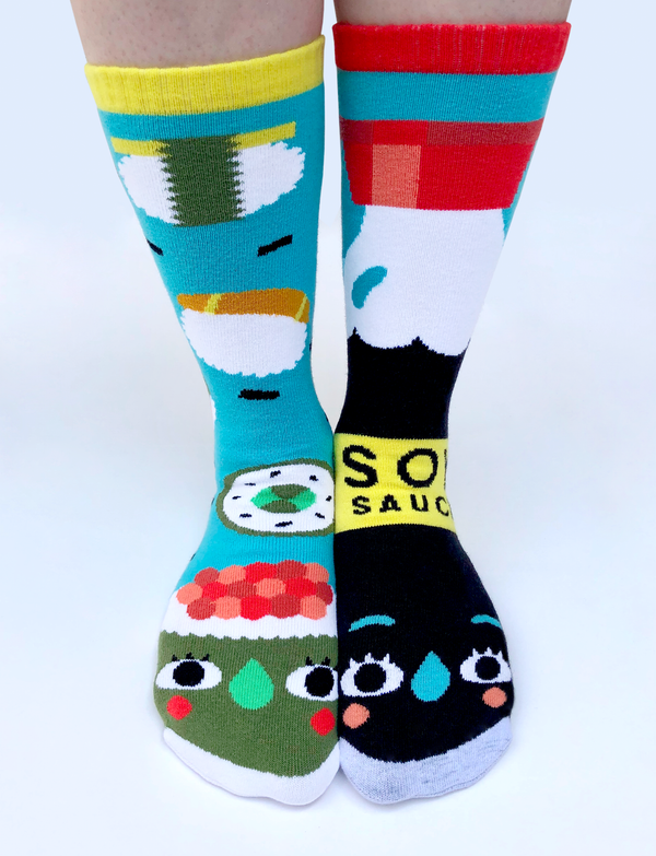 SUSHI & SOY SAUCE MATCHY MISMATCHY SOCKS SET