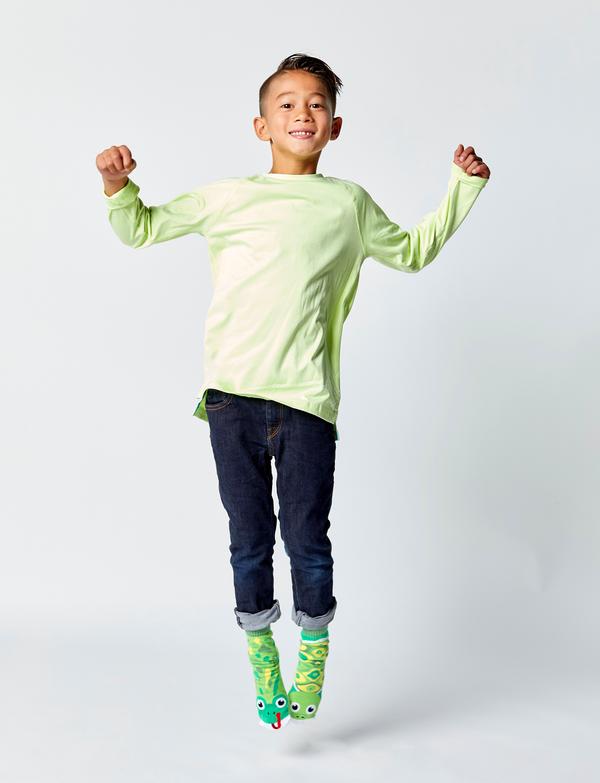 Embark on an undersea adventure with our Frog & Turtle Mismatched Socks. These adorable socks feature playful designs and are perfect for sparking imagination and creativity. Not only are they fun and stylish, but they also promote empathy and acceptance. Order yours today!