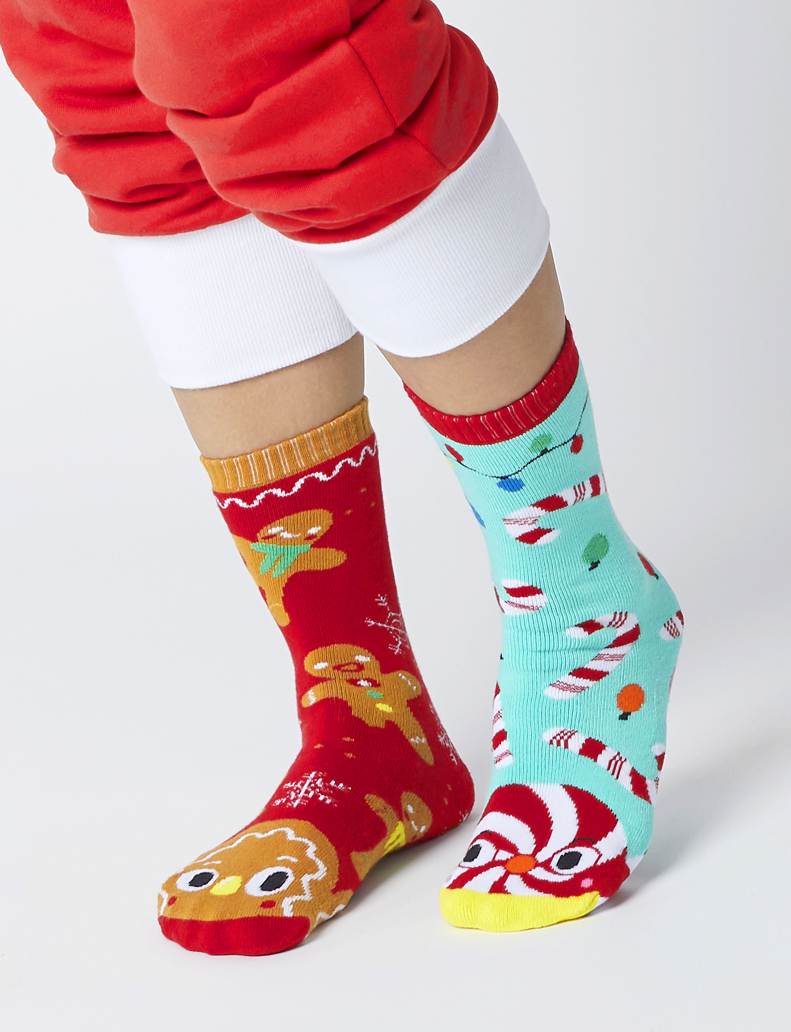 Christmas socks, holiday socks, mismatched socks, adult socks, fun socks, colorful socks, cozy socks, comfortable socks, sustainable socks, eco-friendly socks