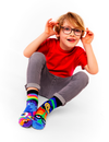 KIDS SILLY & SERIOUS NO SLIP SOCKS