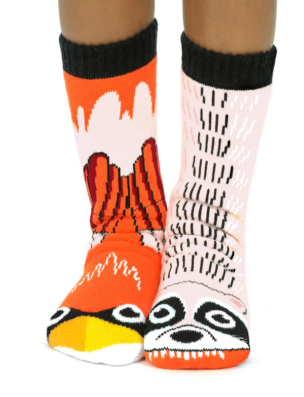 KIDS RACCOON & CARDINAL NO SLIP SOCKS