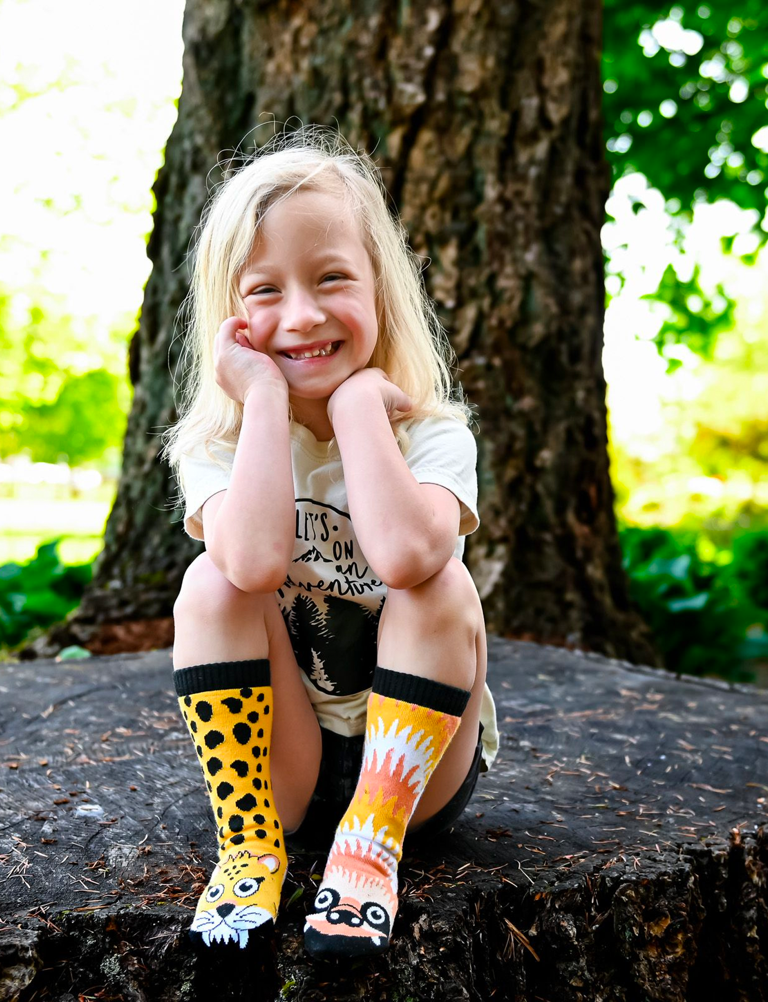 KIDS SLOTH & CHEETAH NO SLIP SOCKS