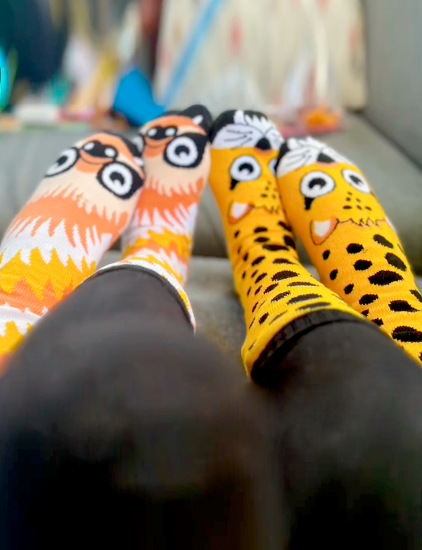 SLOTH & CHEETAH MATCHY MISMATCHY SOCKS SET