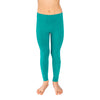 Remedywear kids eczema long pants in teal laid flat showing TENCEL and Zinc fabric construction