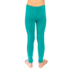 Back view of child wearing Remedywear teal eczema long pants showing snug second-skin fit