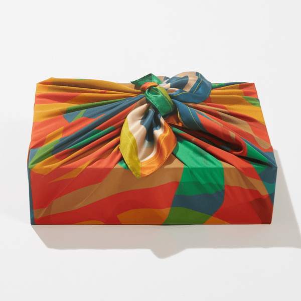 Colorful fabric wrap on a white background