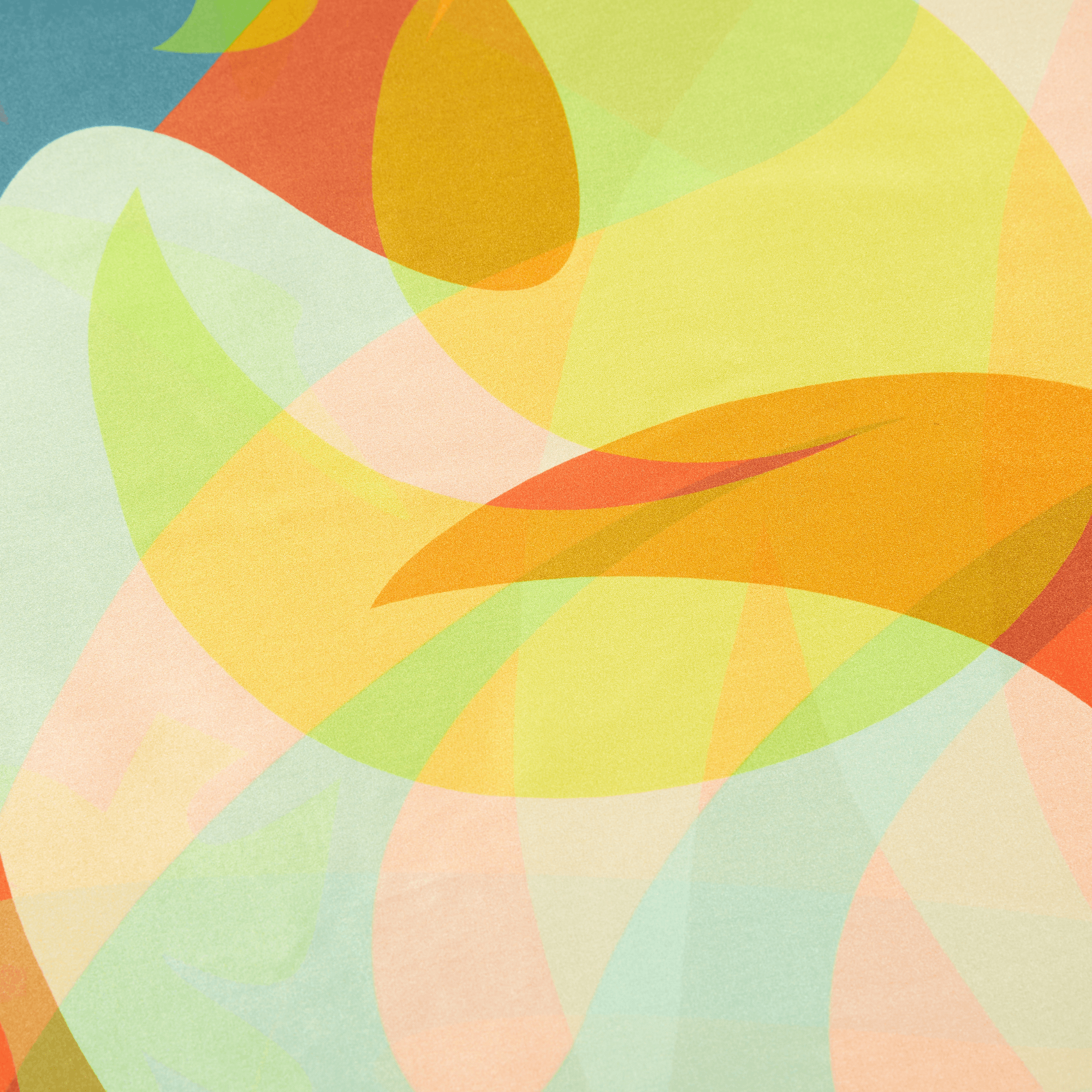 Abstract pattern of colorful shapes on a multicolored background