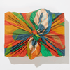 Colorful scarf with a knot on a white background