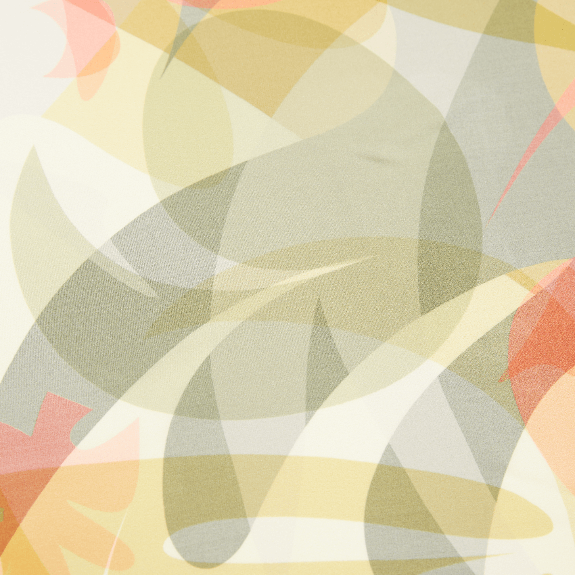 Geometric pattern with overlapping shapes in pastel colors on a light background