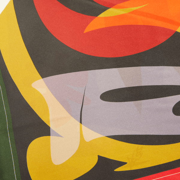 Patient Season 28-inch silk furoshiki wrap by Essery Waller shown as a reusable sustainable gift wrapping alternative