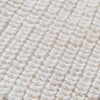 Handcrafted Peruvian baby alpaca beanie hat in pearl white, detail shot