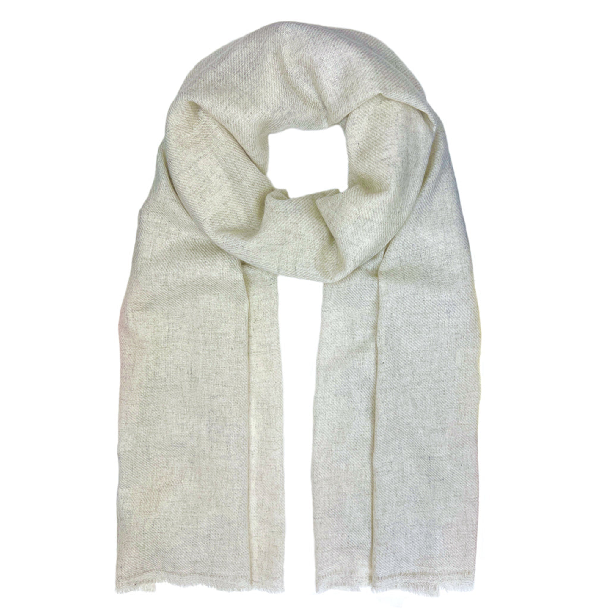 White cashmere scarf on a white background
