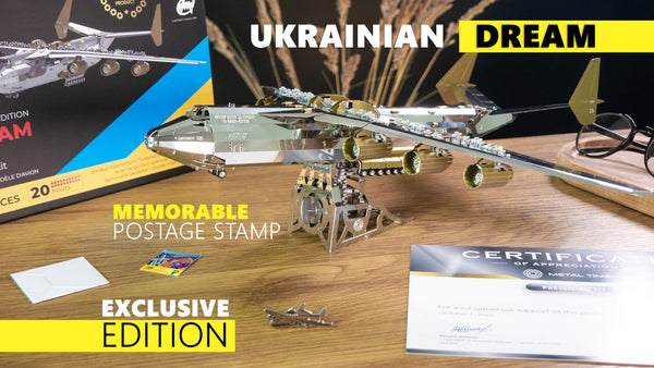 AN-225 Mriya model displayed in progress