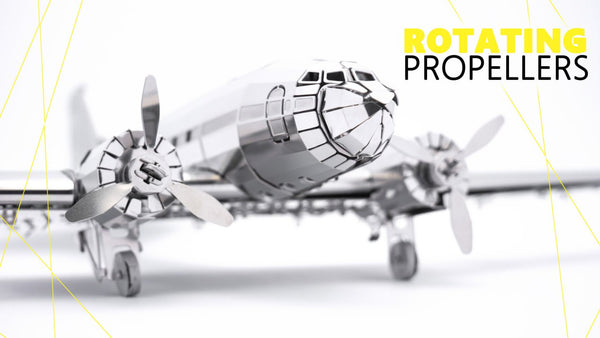 Assembled Douglas DC-3 mechanical model close-up