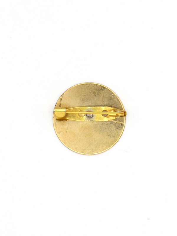 Back of the Be You Not Them brass pin showing pin clasp, ethically made by Fair Anita