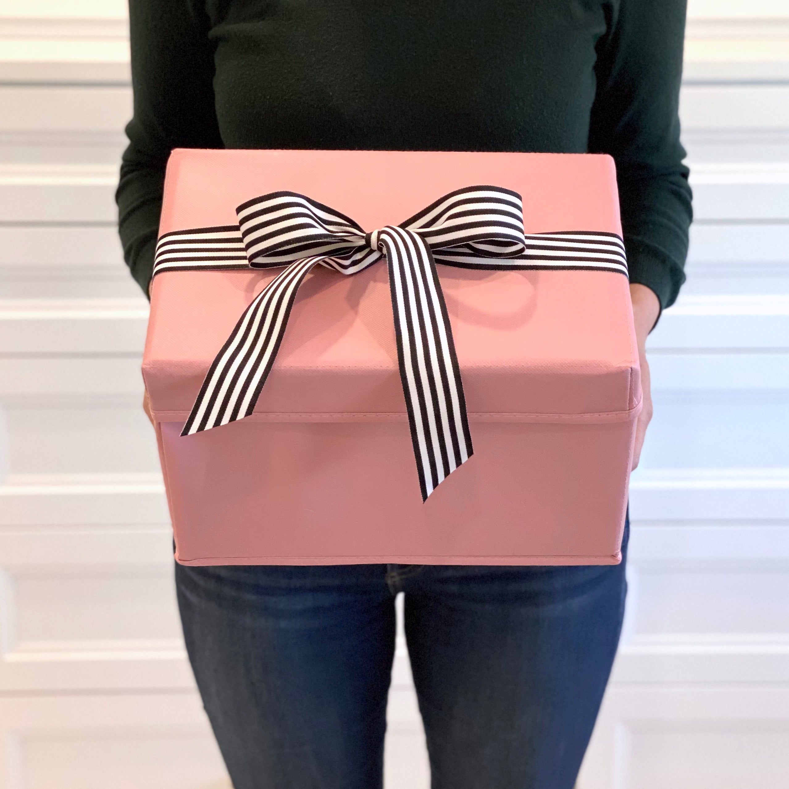EverBox pink eco-friendly gift box folded flat for compact, clutter-free storage