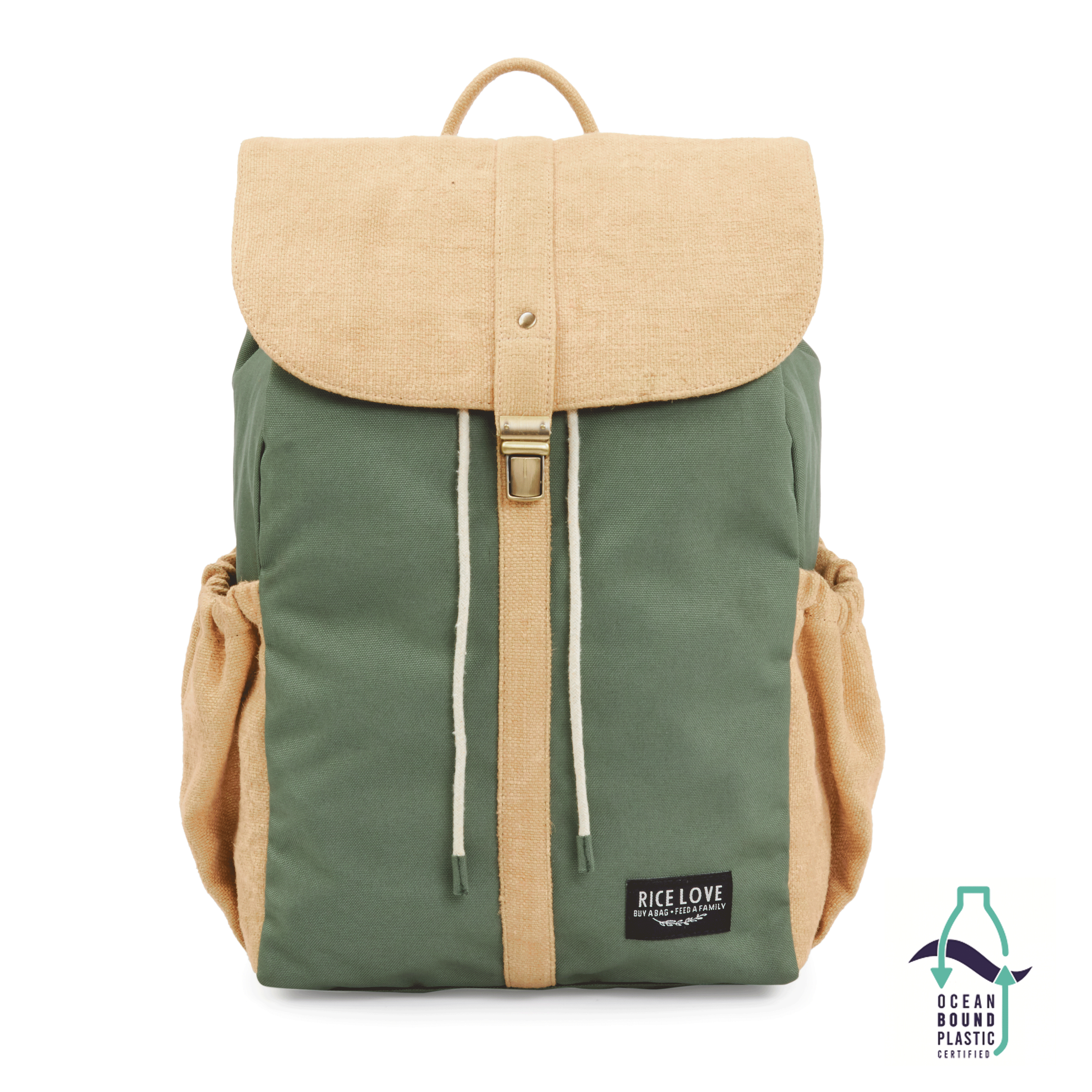 Prithi Pack Backpack made from recycled ocean-bound plastic, front view