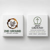 Two boxes of 2nd Ground upcycled coffee soap on a white background