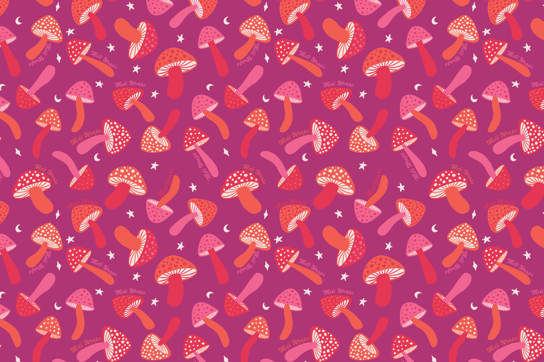 Close-up swatch of the Purple Mushroom print used on the Swedish dish cloths
