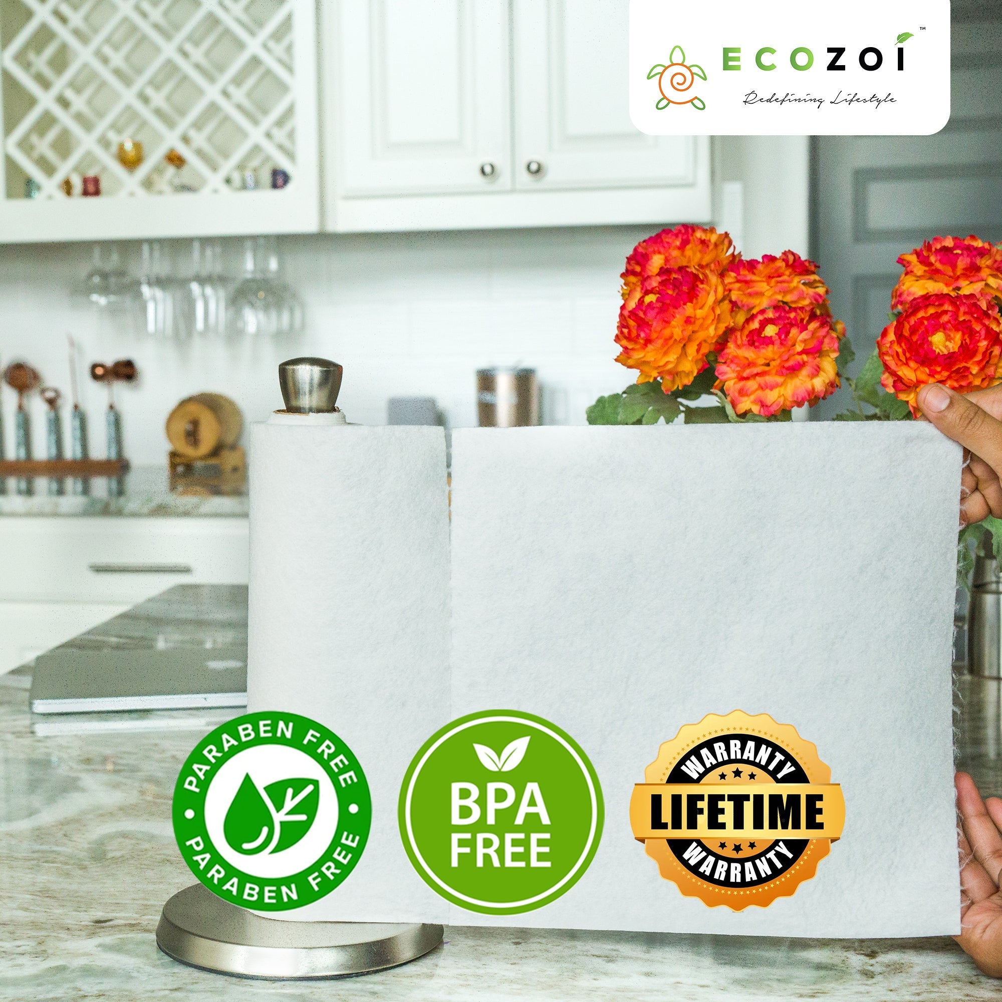 Reusable Bamboo Paper Towels | Tree-Free, Washable Rolls 4-Pack