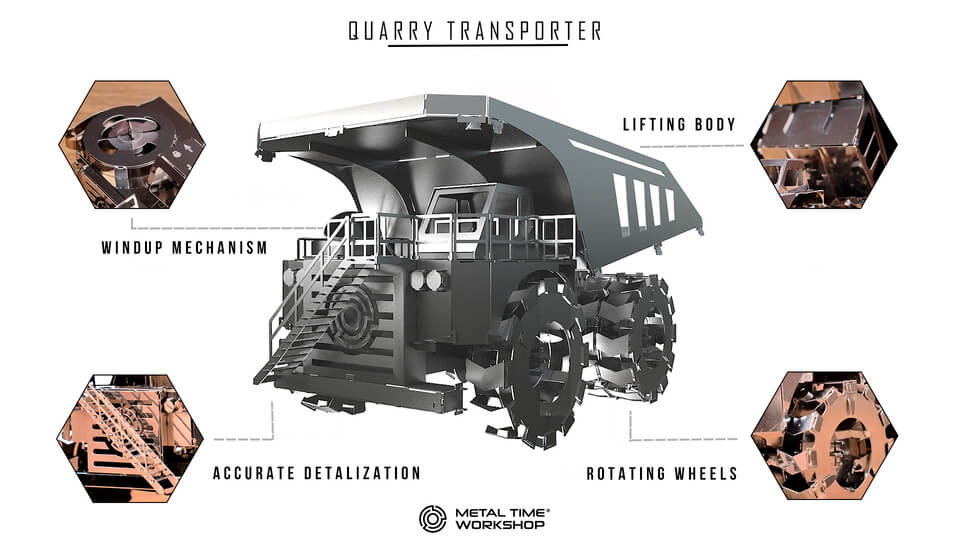 Quarry Transporter Mining Truck Mechanical Model Kit
