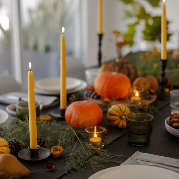 Pure Beeswax Taper Candles – Hand-Dipped Bulk 4-Pair Bundle