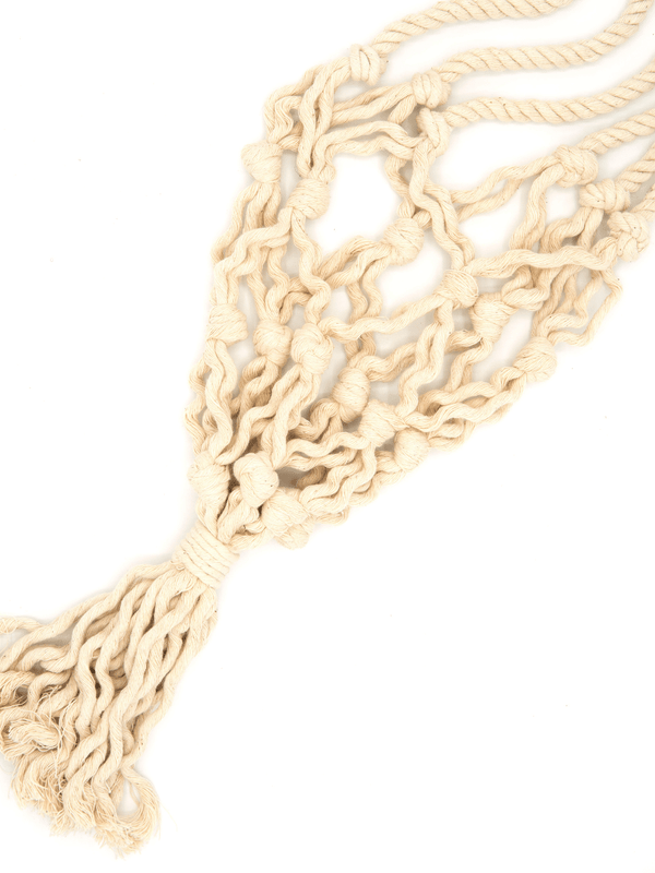 Recycled thread macramé plant hanger in off-white — fair trade home décor by Fair Anita
