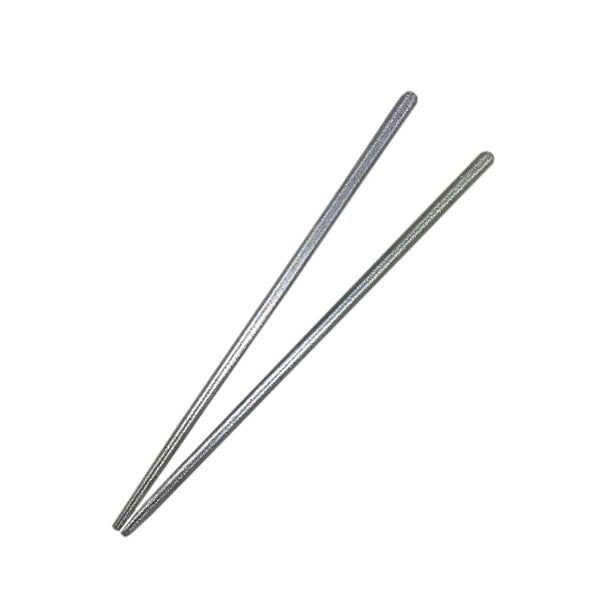 Two metal rods on a white background