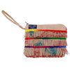 Recycled Fringe Clutch - Upcycled Jute Rice Bag Bag