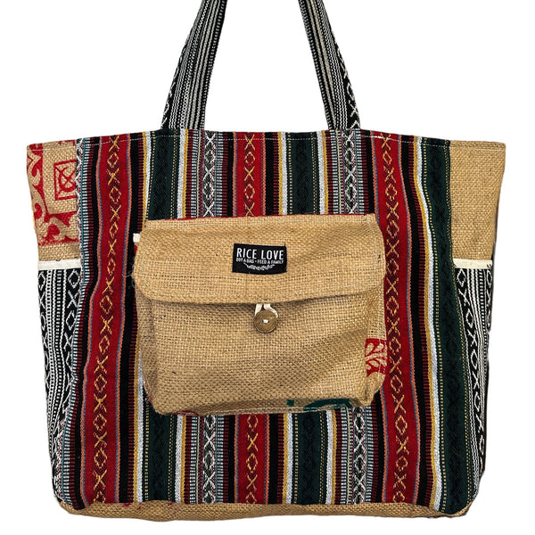 Recycled Travel Tote Delhi - Upcycled Rice Bag Tote