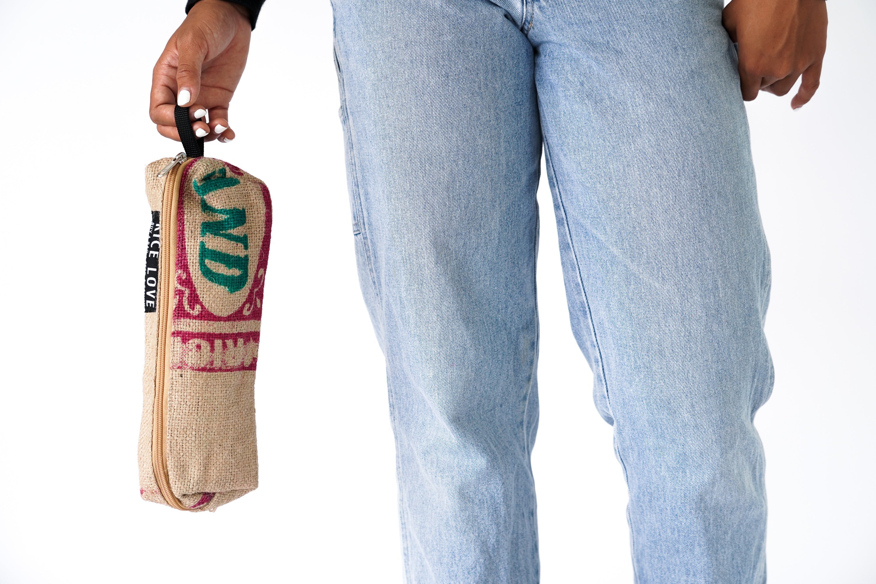 Recycled Zipper Pouch from Rice Love supporting fair trade and rice donations