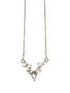 Silver fair trade deer antler necklace close-up detail shot