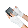 Remedywear TENCEL and zinc eczema gloves for kids laid flat showing fingerless design