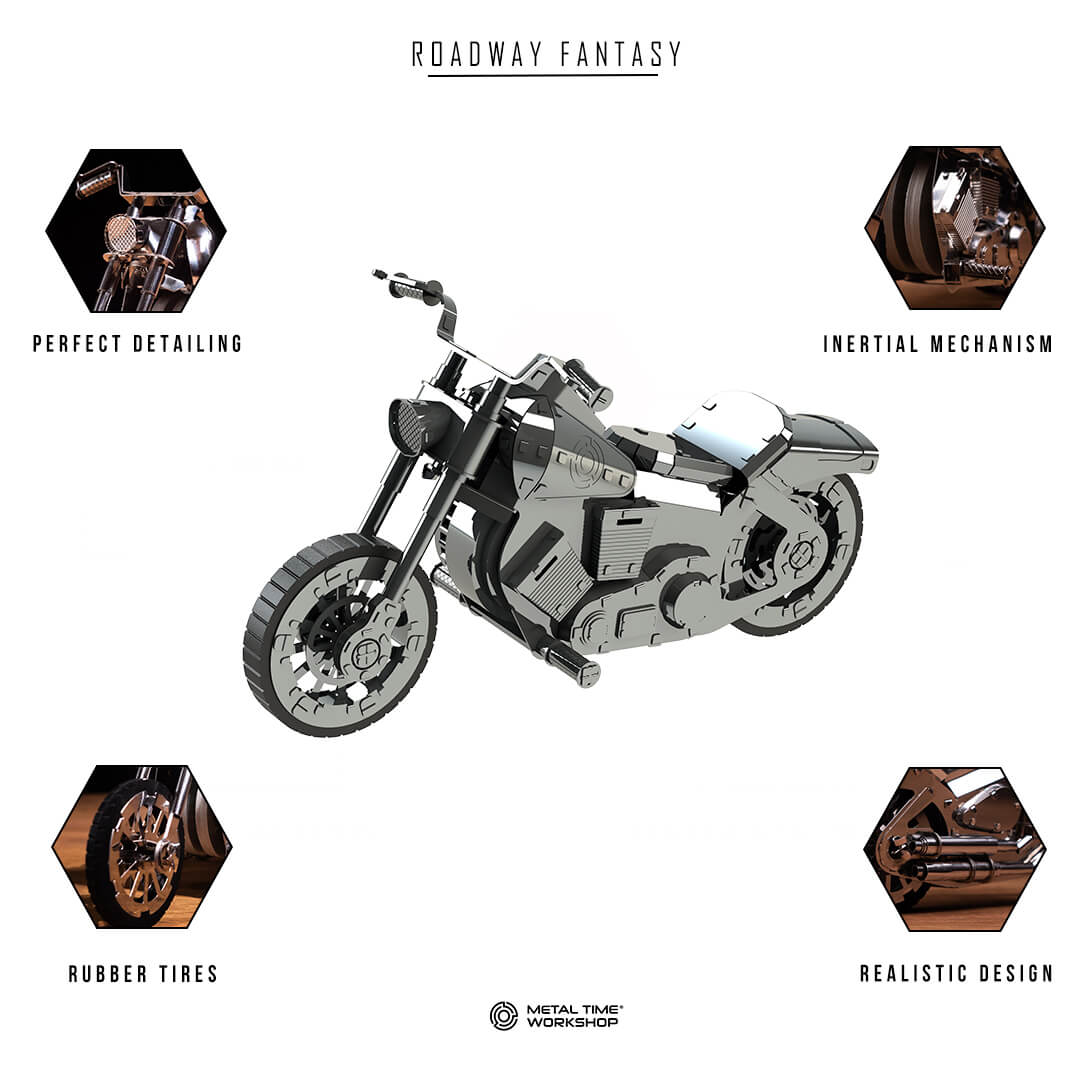 Roadway Fantasy Harley Motorcycle Mechanical Model Kit