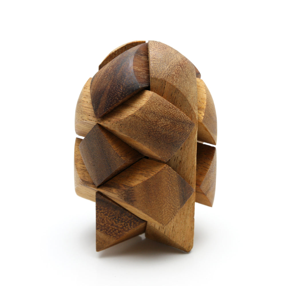 Wooden puzzle toy on a white background